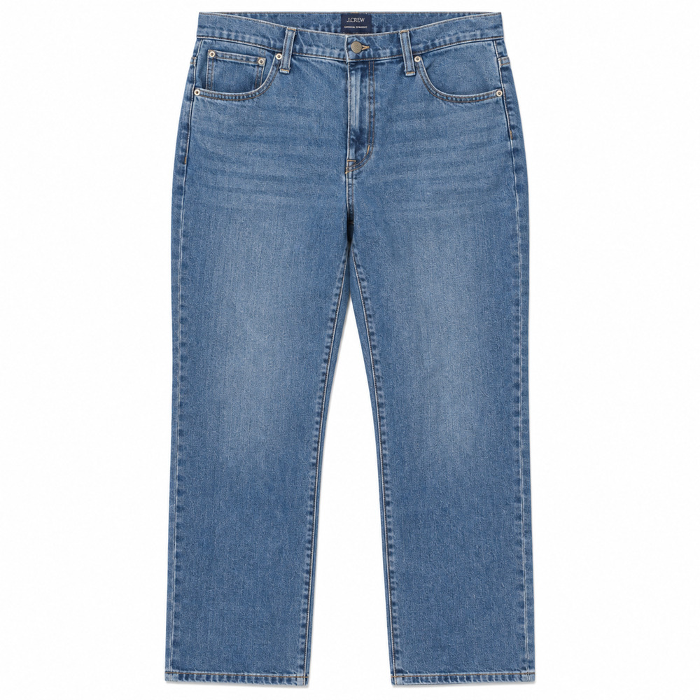 J Crew Factory Essential Straight Jean Womens 32 Blue Medium Wash Stretch Denim